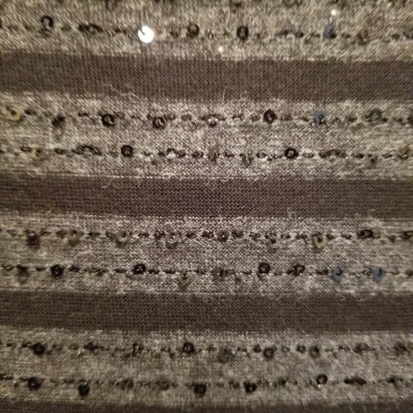 Express 3/4 sleeve black stripe sequin dress Size M - Picture 6 of 12